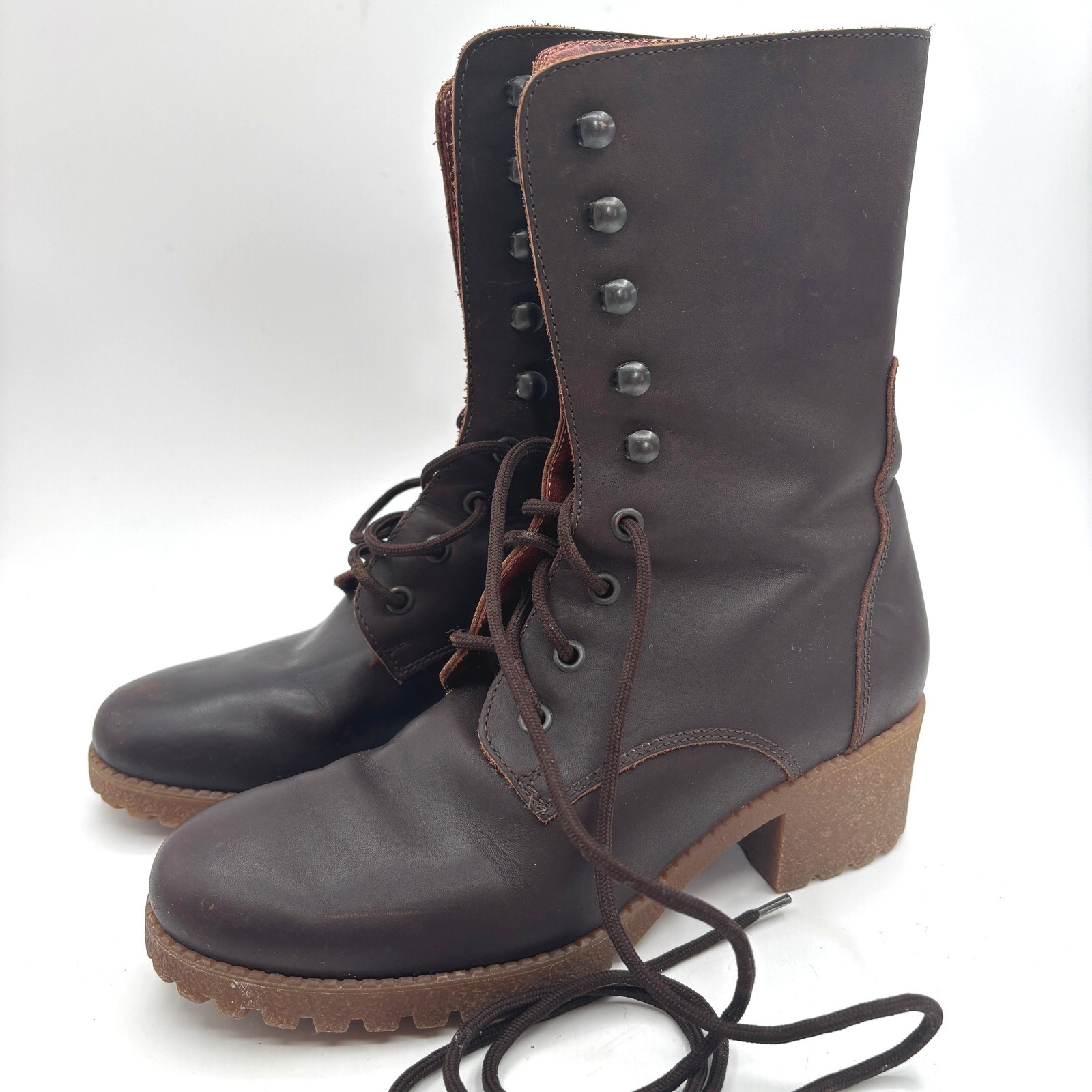 J Crew Combat Boots Womens 6 Leather Lace Up Lug Sole